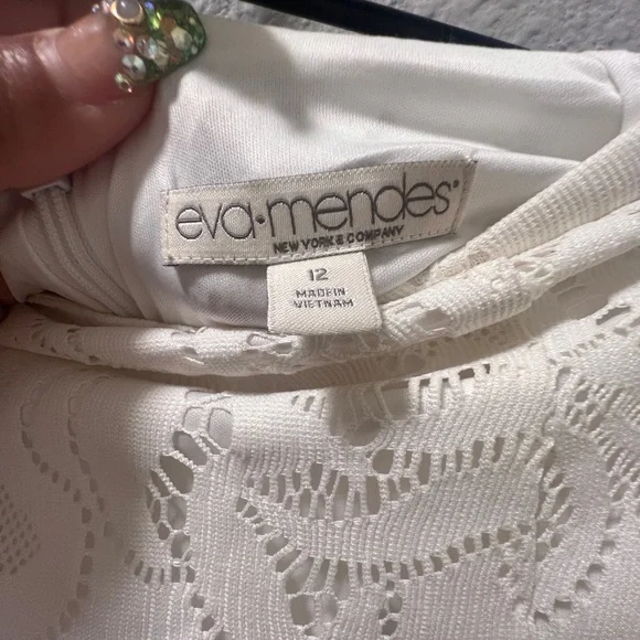 Eva Mendes for New York & Company White Lace Maxi Skirt church work career - Picture 5 of 7